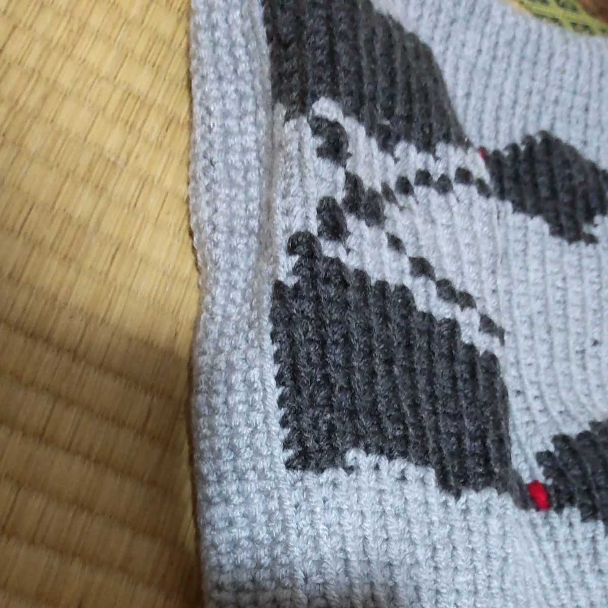 ハンドメイドかぎ針手編み猫柄編み込みトートバック