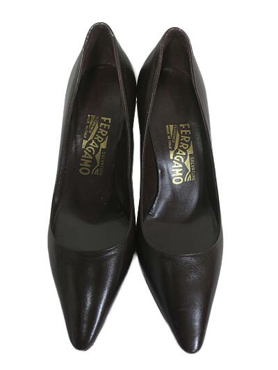 【中古】Salvatore Ferragamo サルヴァトーレフェラガモ 靴 レディース パンプス ダークブラウン 22cm相当サイズ