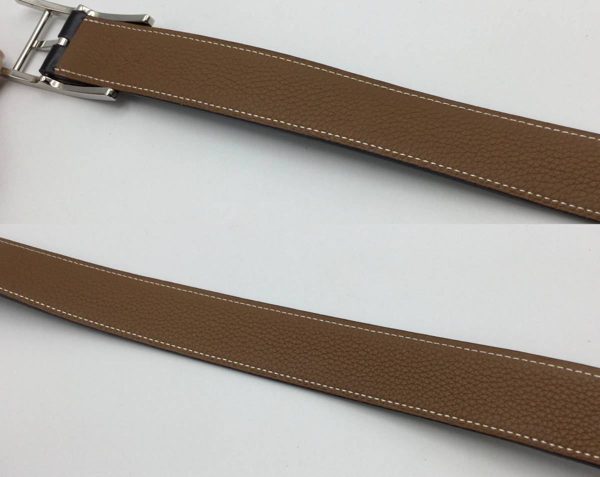 最先端 【 大人気新品 HERMES ボタン 】エルメスレザーベルト(箱.紙袋