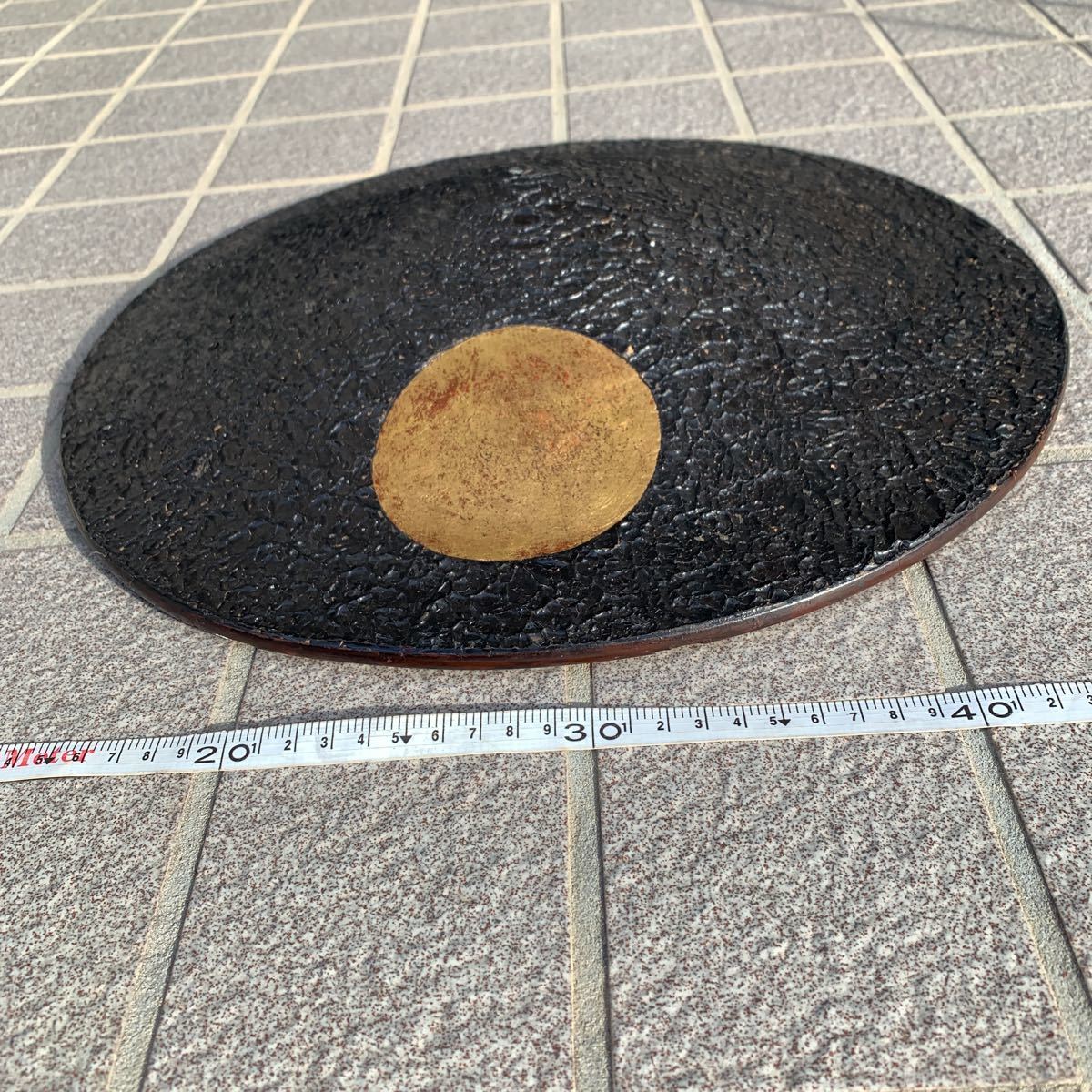 陣笠　本歌　木製　漆器　江戸時代　径39cm_画像5