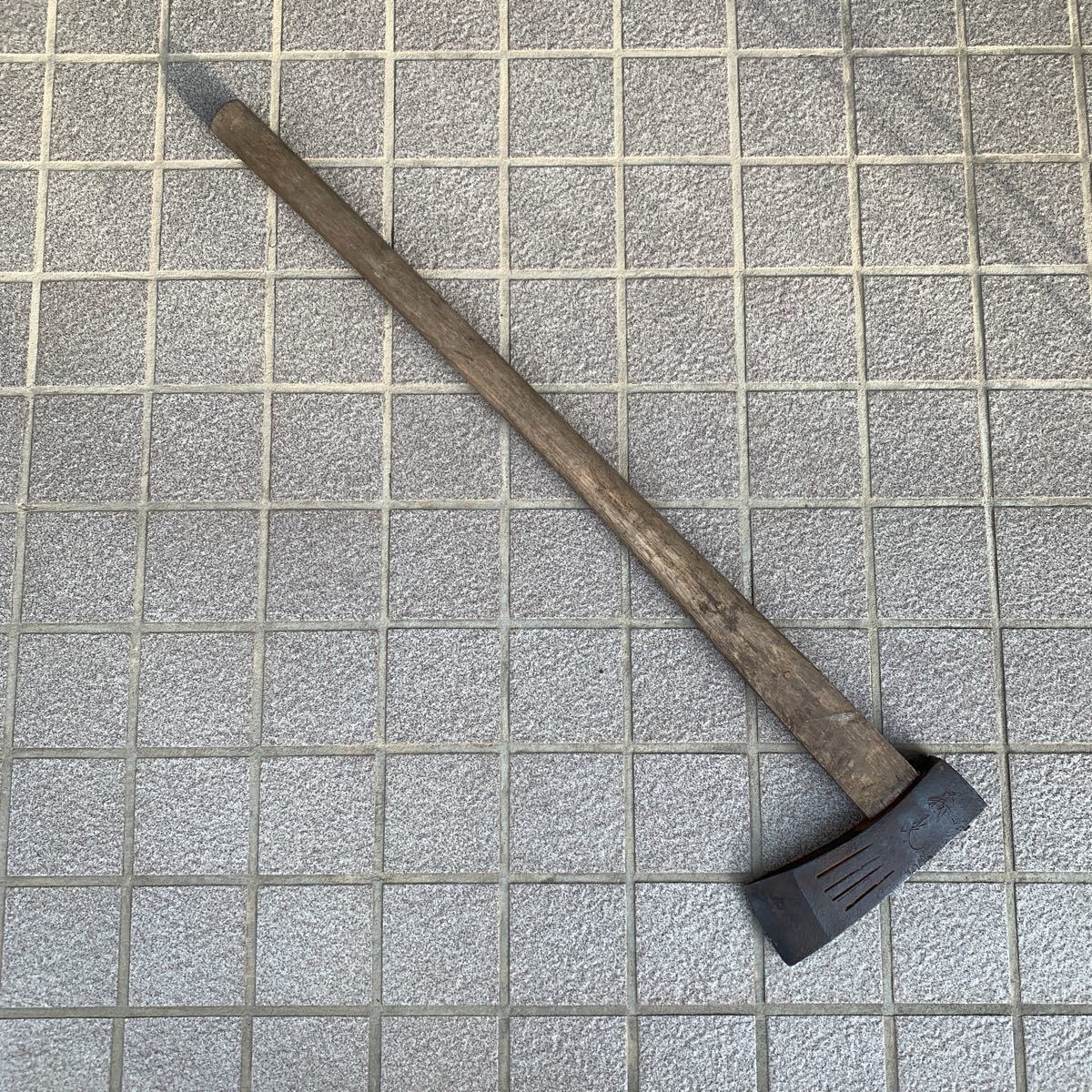 斧 オノ 山師 義光　　古民具 大工道具 全長約85cm