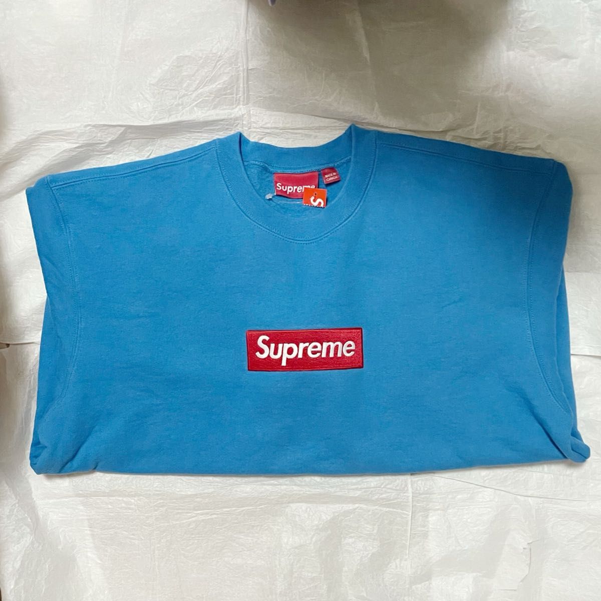 supreme box logo crewneck Blue Mサイズ｜PayPayフリマ