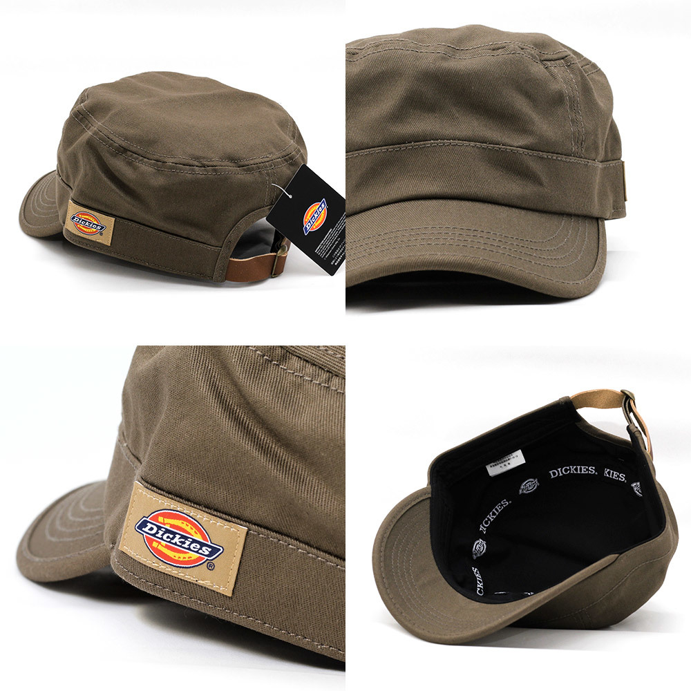 ワークキャップ 帽子 メンズ Dickies ディッキーズ Standard Work Cap カーキ 17052400-35 レザーベルト USA アメリカンブランド_Product Details