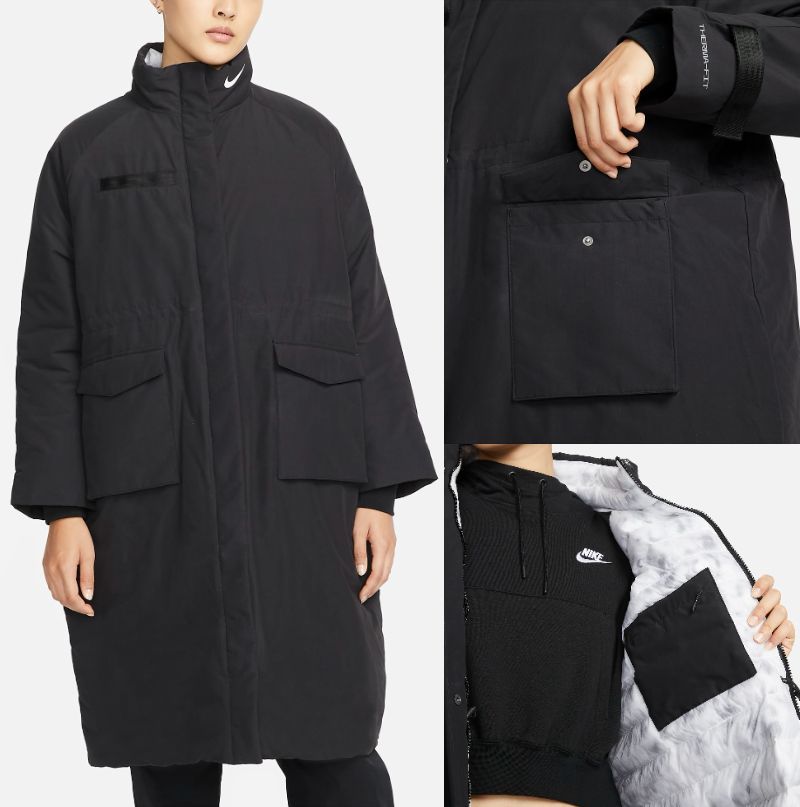 Оставшиеся L 27500 иен Nike Ladies NSW Long Jacket Inspection Eco -Parown Court Symphly Parker Beader Black Black