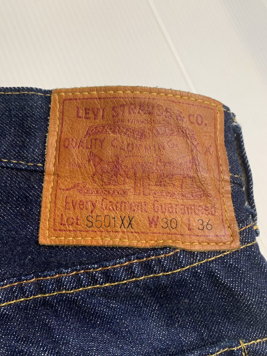 40's LEVI'S リーバイス　S501XX 1944モデル　第二次世界大戦　バレンシア　USA製復刻　濃紺デニム　ジーンズ　W30L36 約74cm 1999 ペンキ_画像10