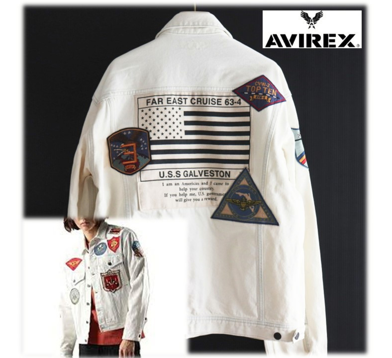 2021秋冬新作】 AVIREX アヴィレックス 刺繍ジャケット USMC ブラック