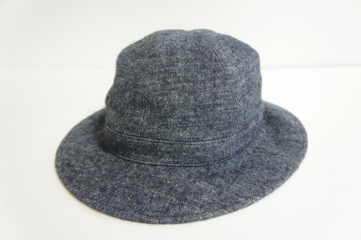 新品 niuhans ニュアンス Linen Wool Hat リネン ウール バケット ハット 帽子 HAT04 紺 ネイビー サイズFREE 1129M_画像1