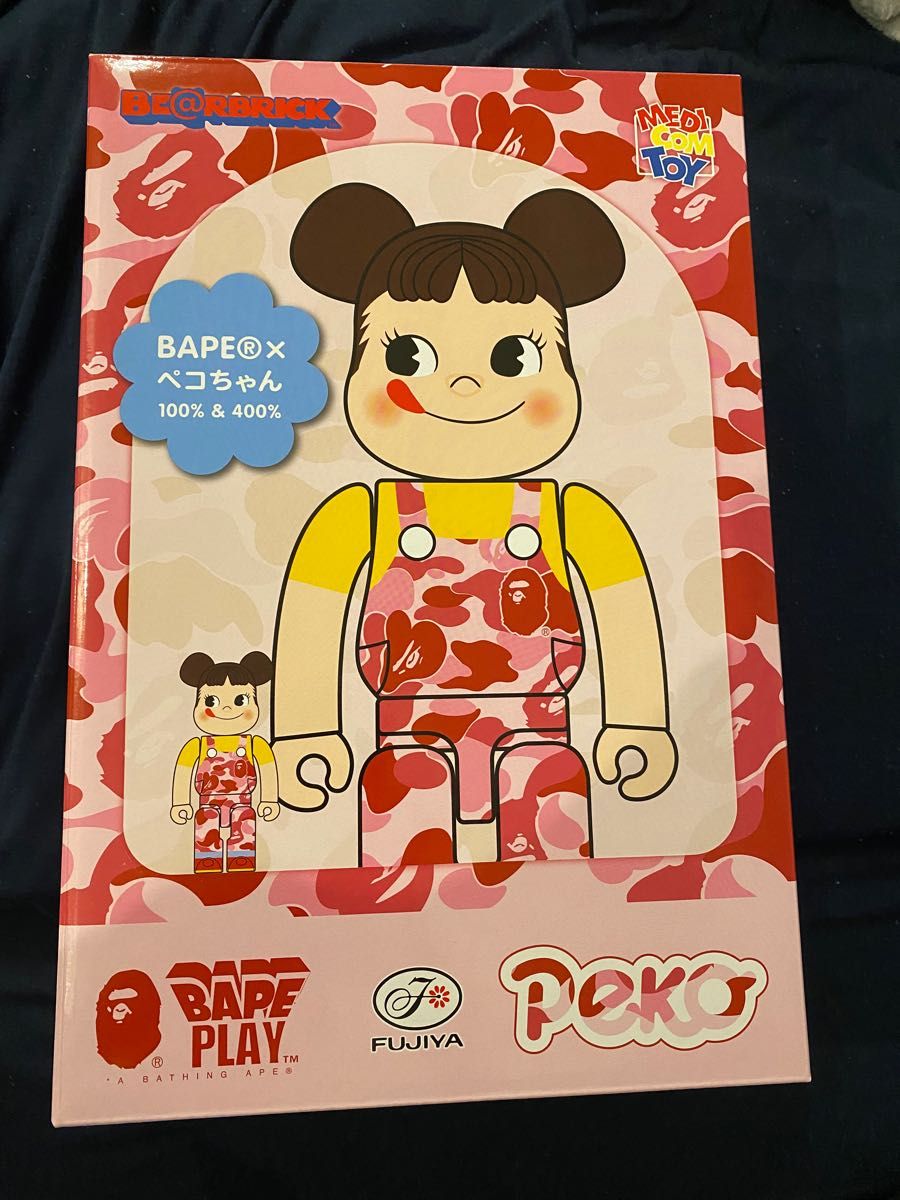 BE＠RBRICK BAPE(R) × ペコちゃん 100% & 400%（ピンク） ベアブリック