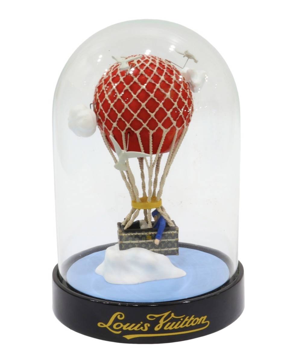 Louis Vuitton ルイヴィトン マルアエロ エアバルーンドーム オブジェ クリア ガラス 2013年 ノベルティ 気球 トランク 置物 インテリア