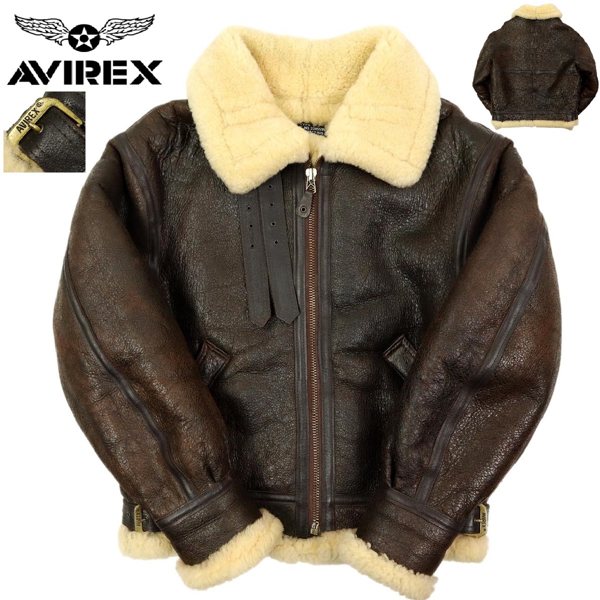【セール 登場から人気沸騰】 フライトジャケット B-3 アビレックス 【B1895】【極美品】【USA製】AVIREX レザージャケット サイズ38 ムートンジャケット 38インチ 【セール 登場から人気沸騰】 フライトジャケット B-3 アビレックス 【B1895】【極美品】【USA製】AVIREX レザージャケット サイズ38 ムートンジャケット 38インチ