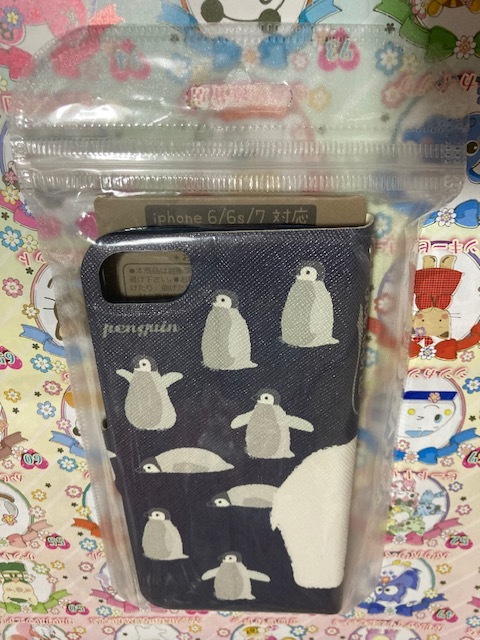 ペンギン シロクマ 白熊 スマホケース 手帳型 フィリップケース　スマホカバー iPhone7 iPhonese2 iPhone6 iPhone6s モバイルケース　新品_画像1