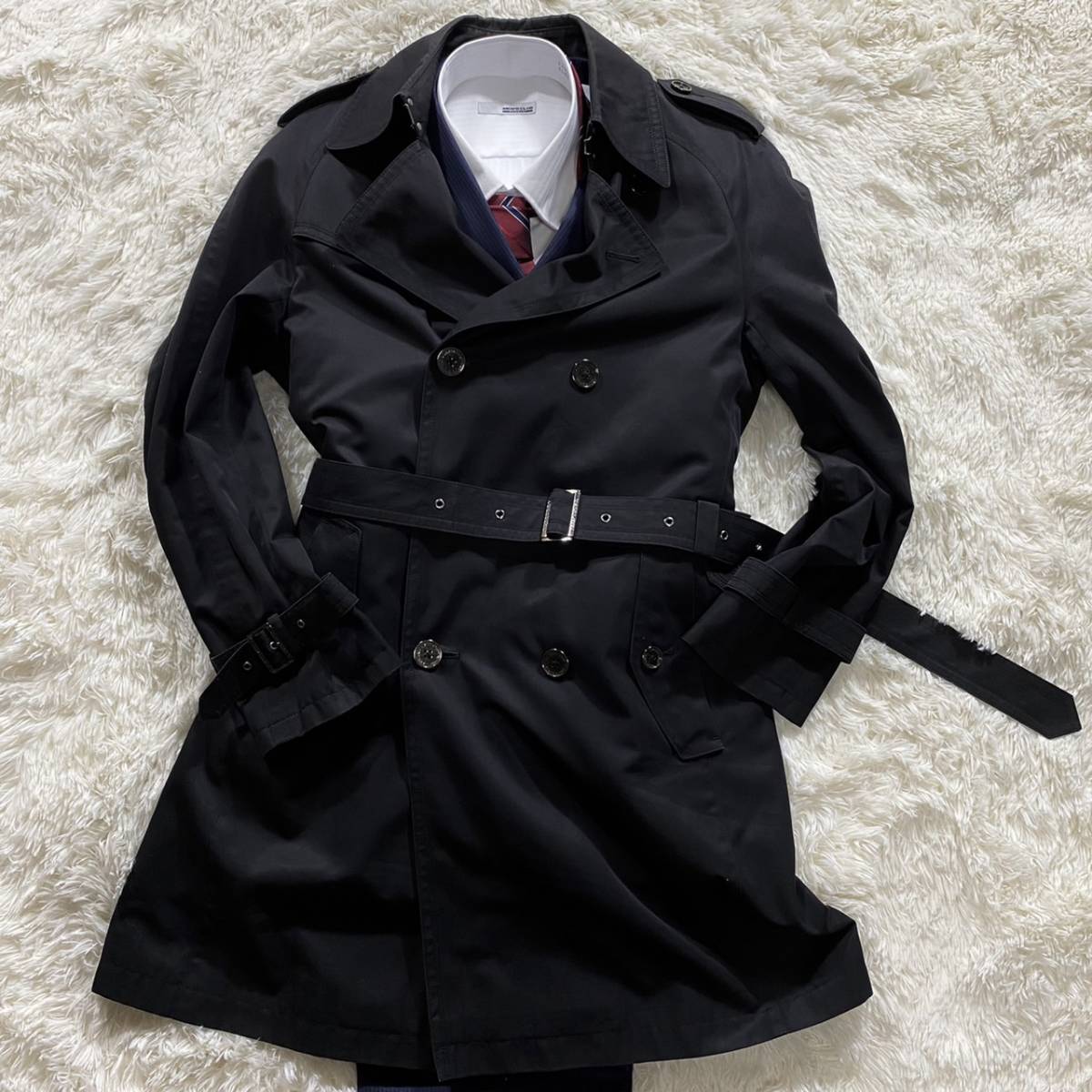 極美品】バーバリーブラックレーベル トレンチコート カシミア混