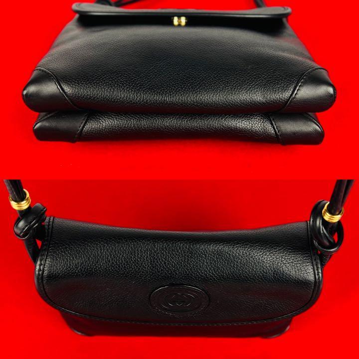 極美品】GUCCI オールドグッチ インターロッキング GGロゴ ブラック-