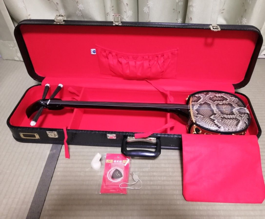 Begin掲載 美品 沖縄三線 二重張 蛇皮(セミハードケース付き) | www