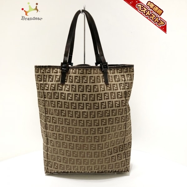 バッグFENDI フェンディ ズッキーノ ジャガード/レザー 肩掛けトート