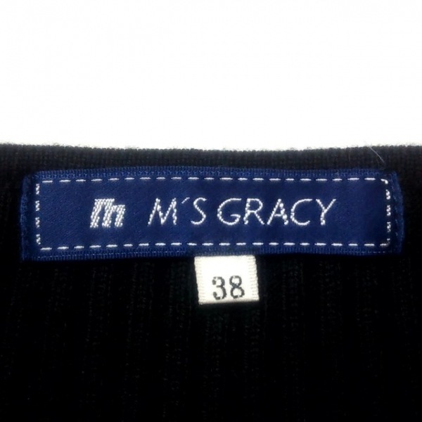エムズグレイシー M'S GRACY 長袖セーター サイズ38 M - 黒 レディース クルーネック/リボン トップス_画像3