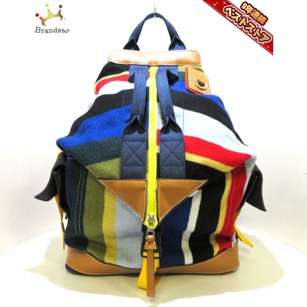 冬バーゲン☆特別送料無料!】 ロエベ LOEWE 美品 ブラウン×ネイビー