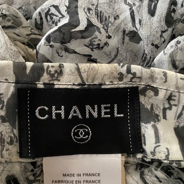 シャネル CHANEL 長袖シャツブラウス サイズ38 M P21471 - 白×黒