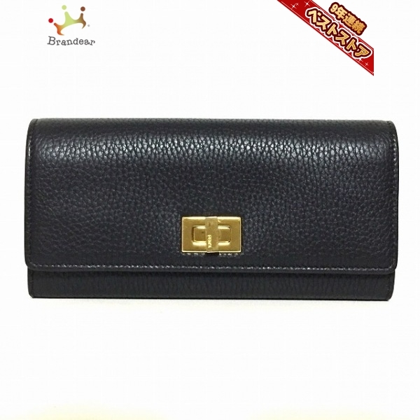 【絶品】 フェンディ FENDI 財布 黒×ゴールド レザー×金属素材 ピーカブー 8M0427 長財布 女性用財布 【絶品】 フェンディ FENDI 財布 黒×ゴールド レザー×金属素材 ピーカブー 8M0427 長財布 女性用財布