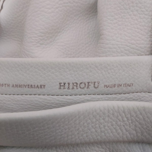 ヒロフ HIROFU ショルダーバッグ - レザー 白 巾着型 バッグ_画像8