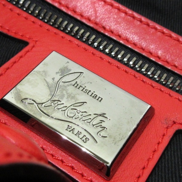 クリスチャンルブタン CHRISTIAN LOUBOUTIN リュックサック 1175001 アポルビ レザー ダークブラウン×レッド×ブラウン スタッズ バッグ_画像7