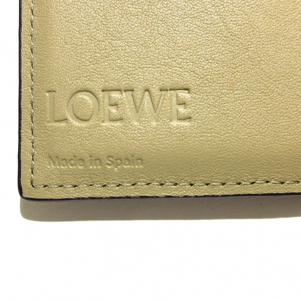 ロエベ LOEWE 3つ折り財布 C821TR2X02 アナグラム トライフォールド ウォレット ペブルグレインカーフ ベージュ 美品 財布_画像5