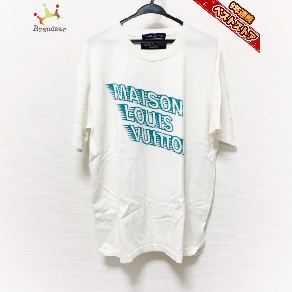 ルイヴィトン LOUIS VUITTON 半袖Tシャツ サイズXL HLN31WHAO / 1A99ZV メゾンLVクルーネック ブロン(白×グリーン) メンズ トップス