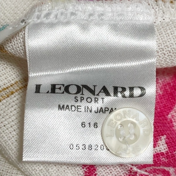レオナールスポーツ LEONARD SPORT 半袖ポロシャツ サイズL - 白×ピンク×マルチ レディース トップス_画像5