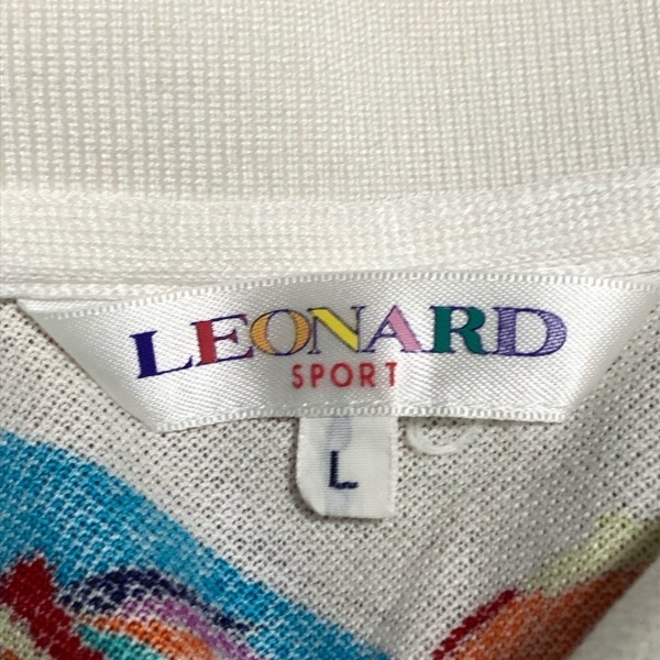レオナールスポーツ LEONARD SPORT 半袖ポロシャツ サイズL - 白×ピンク×マルチ レディース トップス_画像3