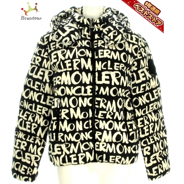 モンクレール MONCLER ダウンジャケット COPENHAGUE IMPRIME 黒×白 レディース 冬物/キッズ ジャケット