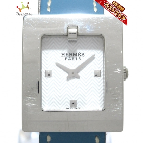 HERMES(エルメス) 腕時計 ベルトミニ BE1.110 レディース SS/革ベルト/□E 白