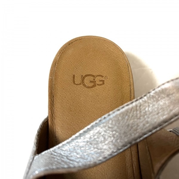 アグ UGG サンダル 24 1100983 - レザー シルバー レディース プラットフォーム 靴_画像5