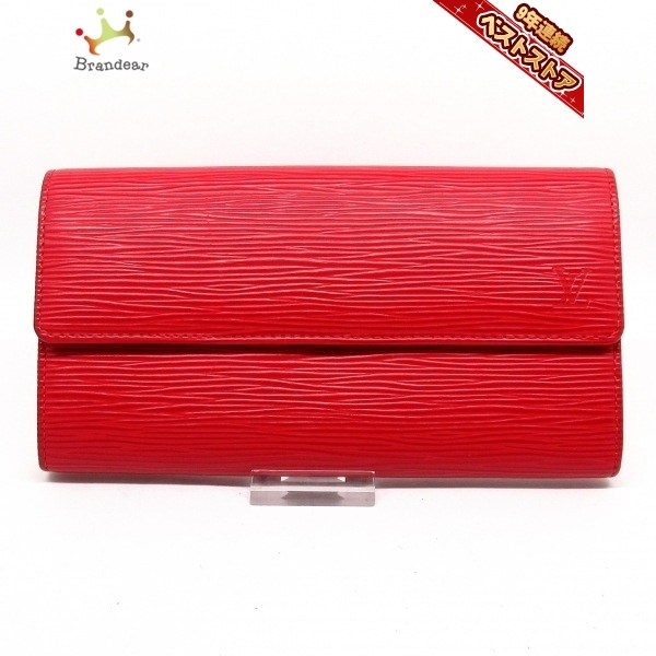 ルイヴィトン LOUIS VUITTON 長財布 M6359E ポシェット・ポルト モネ クレディ レザー(LVロゴの刻印入り) ルージュ CA1015 財布 エピ