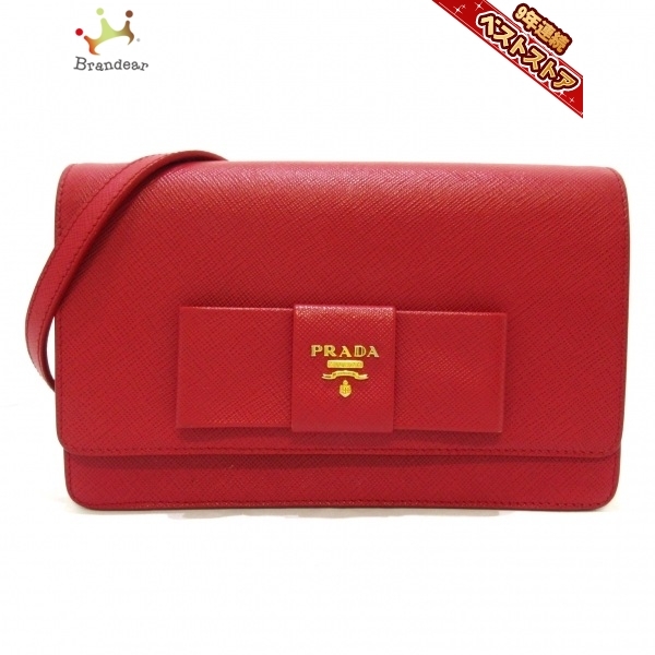 お買得!】 プラダ PRADA BT1009 - サフィアーノレザー ピンク リボン