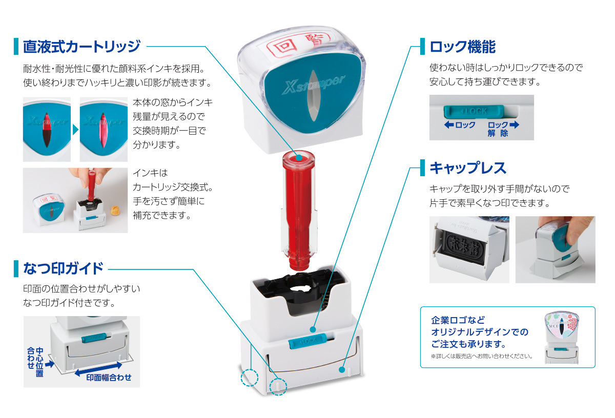 【即決】◆シヤチハタ　『FAXED』ビジネス用キャップレスB型◆　ファックス送信済み　／FAX送信済み　13ｘ42mm（赤インキ）//X2-B13462_商品説明（出品はFAXED）