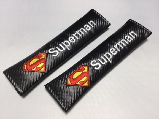 送料無料 スーパーマン シートベルトパッド ２個セット DCコミック SUPERMAN コミックヒーロー アメコミ スーパーヒーロー_画像1