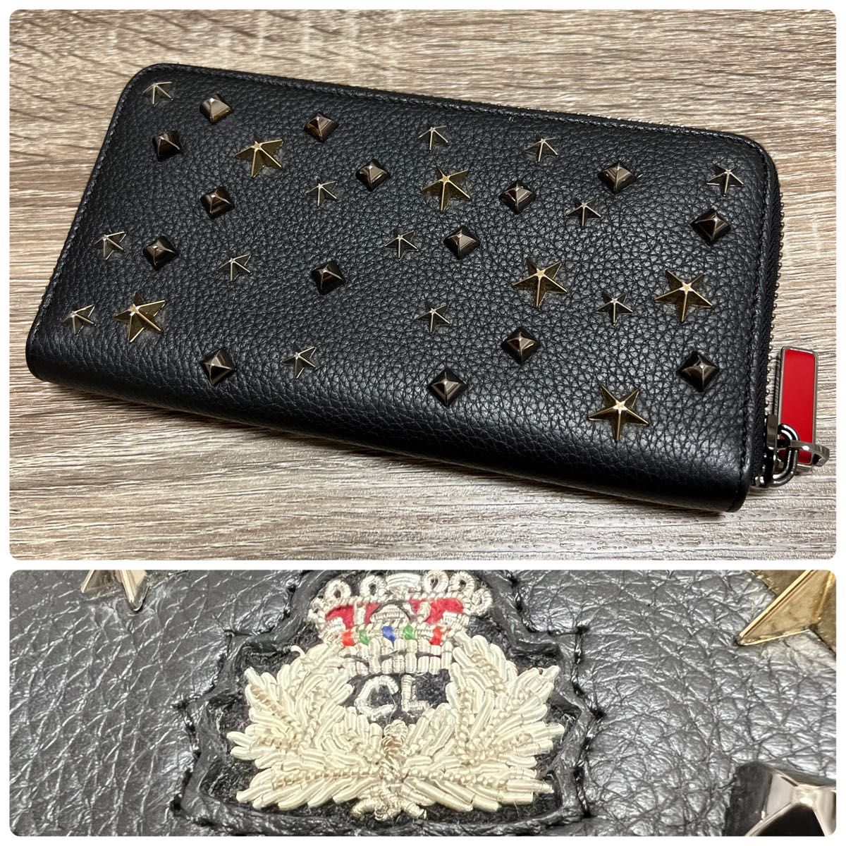 美品 クリスチャンルブタン パネトーネ ラウンドファスナー長財布 レザー