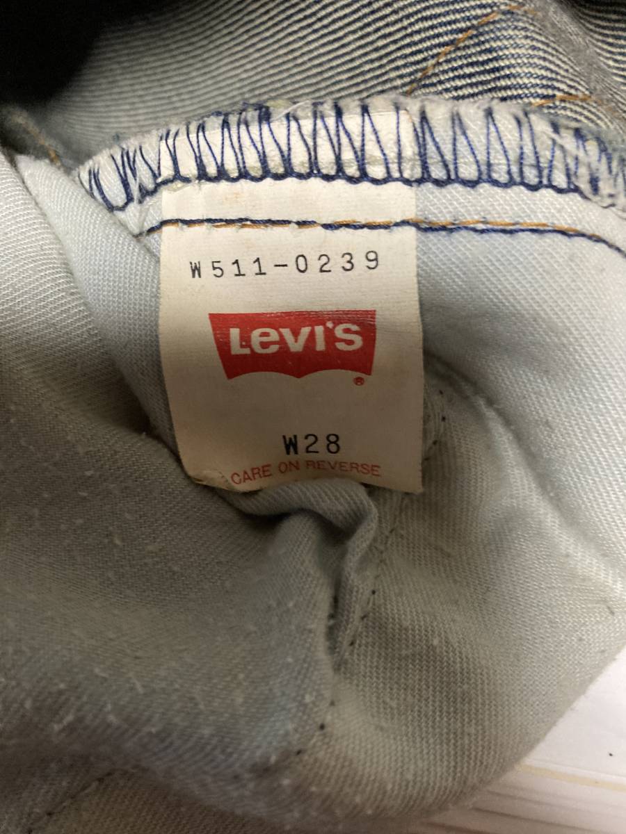 古着ジーンズ色変あり写真参考　LEVI’S w511-0217W 28L32_画像4