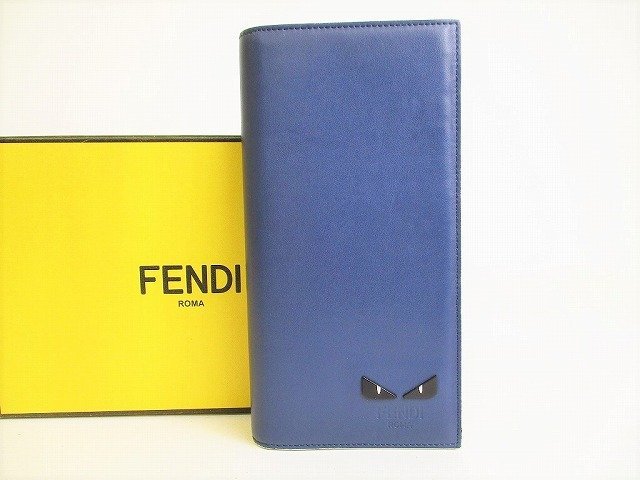 【希少】 【未使用保管品】 フェンディ FENDI モンスター バッグバグス レザー 2つ折り 長財布 メンズ