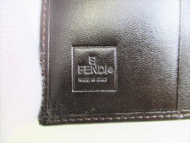 【未使用】 フェンディ FENDI ズッカ キャンバス レザー 2つ折り 財布 コンパクト財布 コンパクトウォレット メンズ レディース_画像10