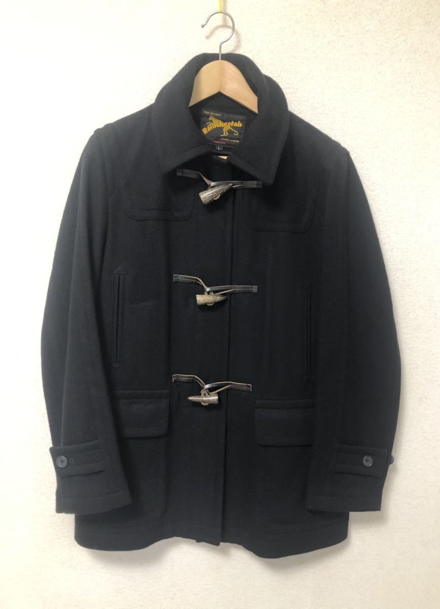  made in Japan *Raincheetah rain chi-ta-* short duffle coat * black black * L size men's M* outer jacket wool wool pea coat beautiful goods 