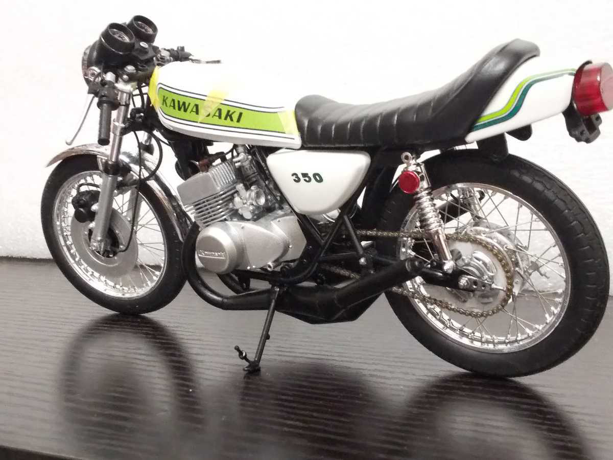 1/12 カスタムパーツ3点 350SSデカール+チャンバー①old school type+タックアンドロールシート カワサキ KH250 ...