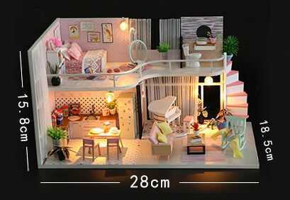  doll house handmade kit . house interior doll house kit miniature house diy two storey building 