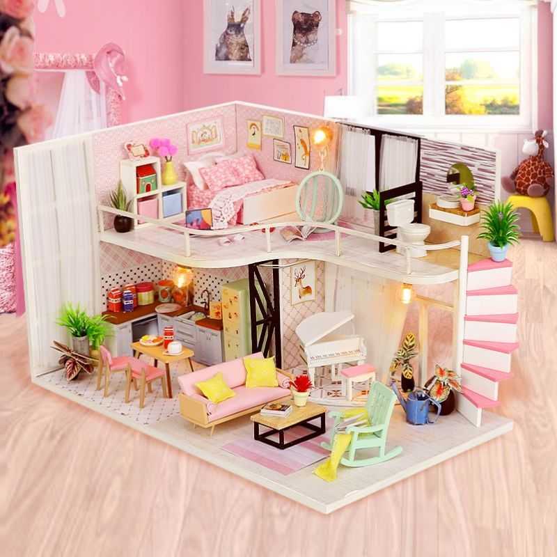  doll house handmade kit . house interior doll house kit miniature house diy two storey building 