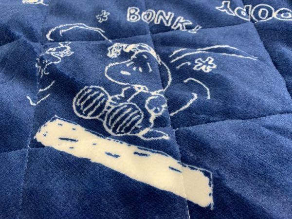  single size ( new goods ) Snoopy warm flannel bed pad navy blue 