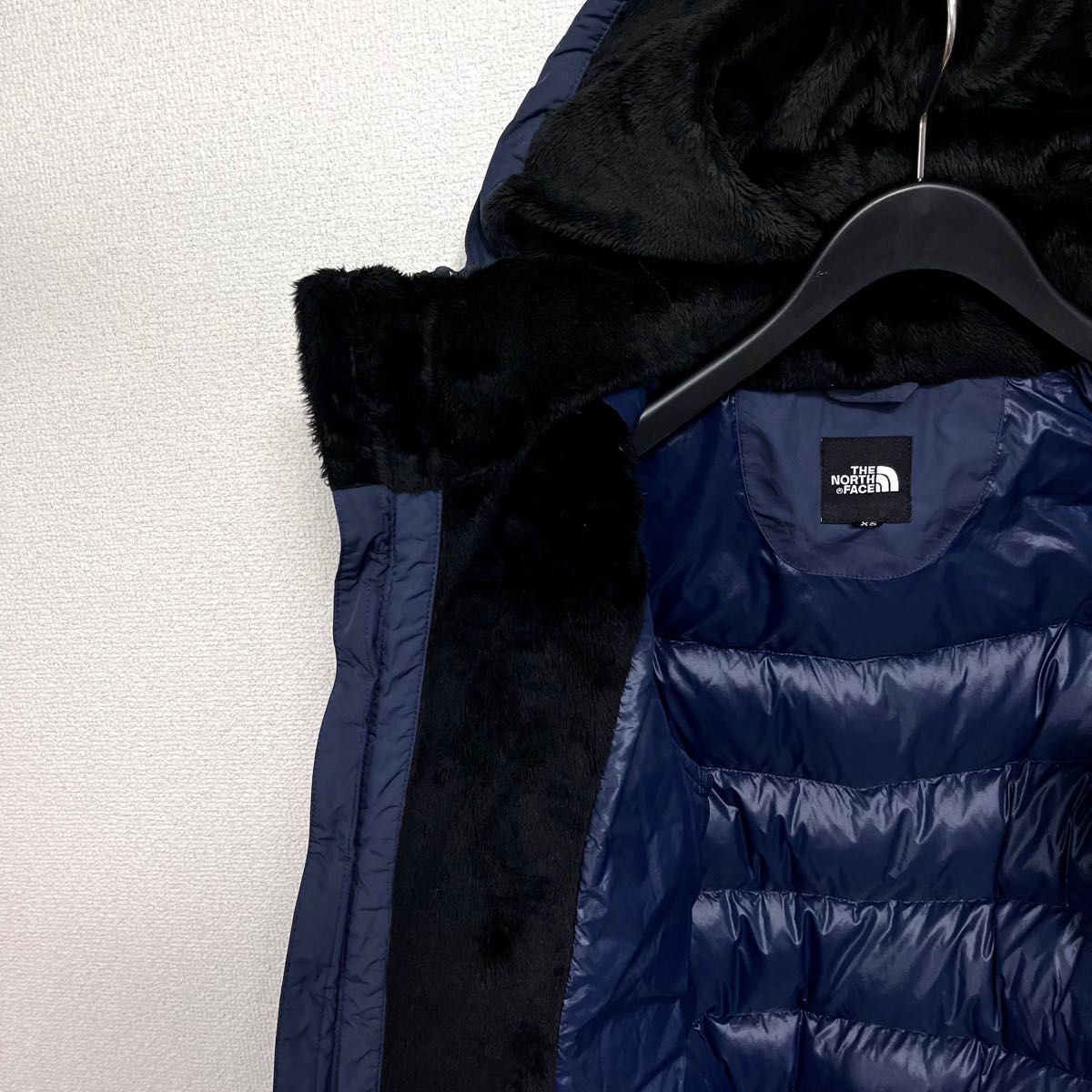 美品セール特価! THE NORTH FACE ダウンコート レディースXS ネイビー ノースフェイス フード着脱可能 裏地ボア