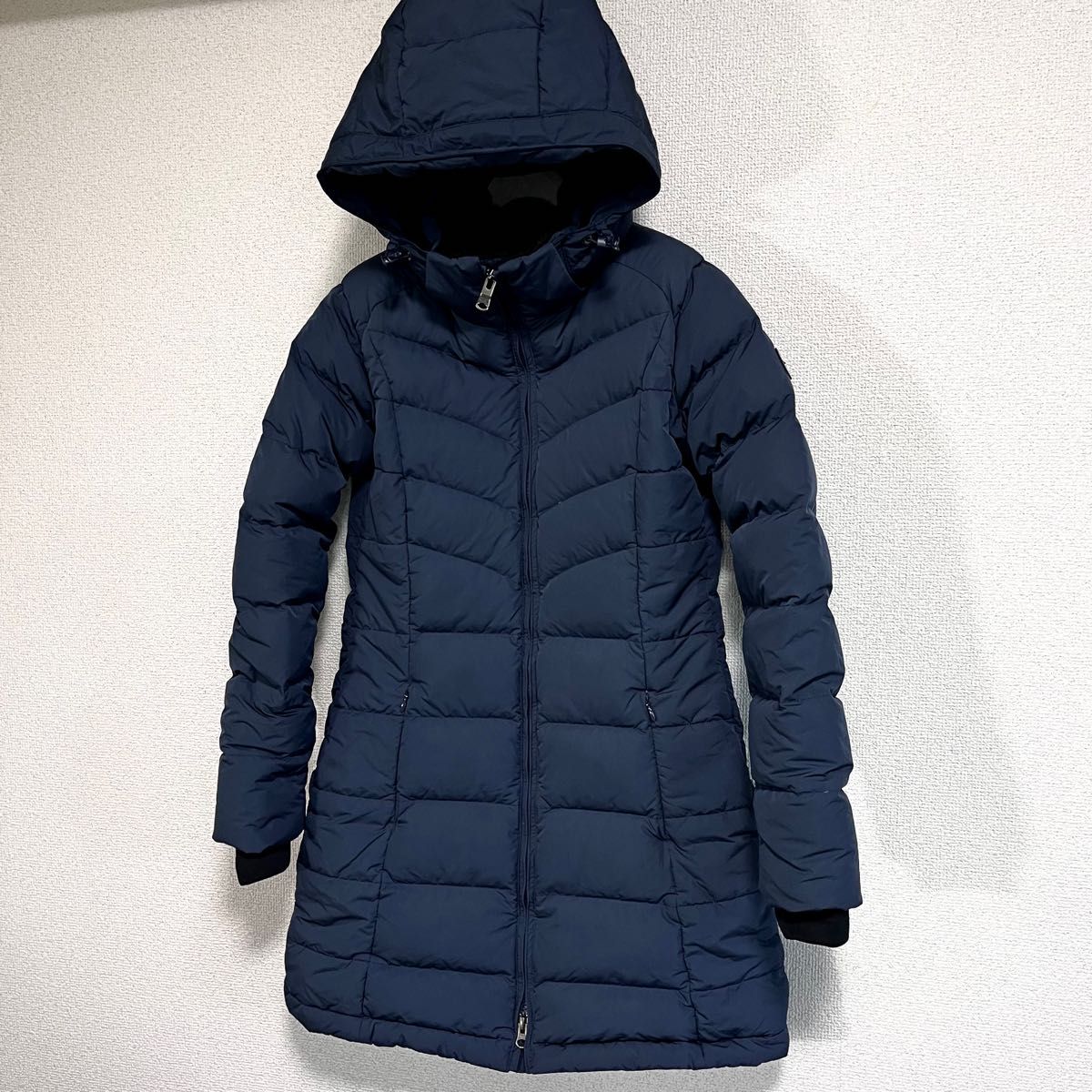 美品セール特価! THE NORTH FACE ダウンコート レディースXS ネイビー ノースフェイス フード着脱可能 裏地ボア