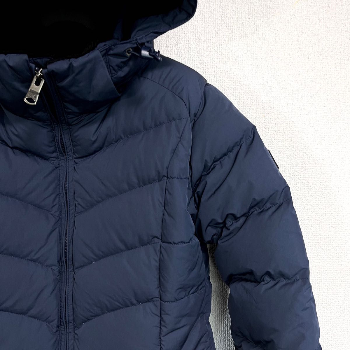 美品セール特価! THE NORTH FACE ダウンコート レディースXS ネイビー ノースフェイス フード着脱可能 裏地ボア