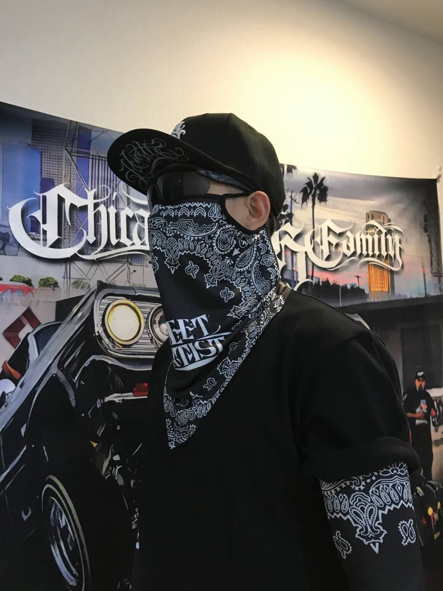  new goods free shipping US neck guard face scarf UV cut bike usually have on west coastal area Lowrider B series Los Angeles LA Chicano HipHop 3