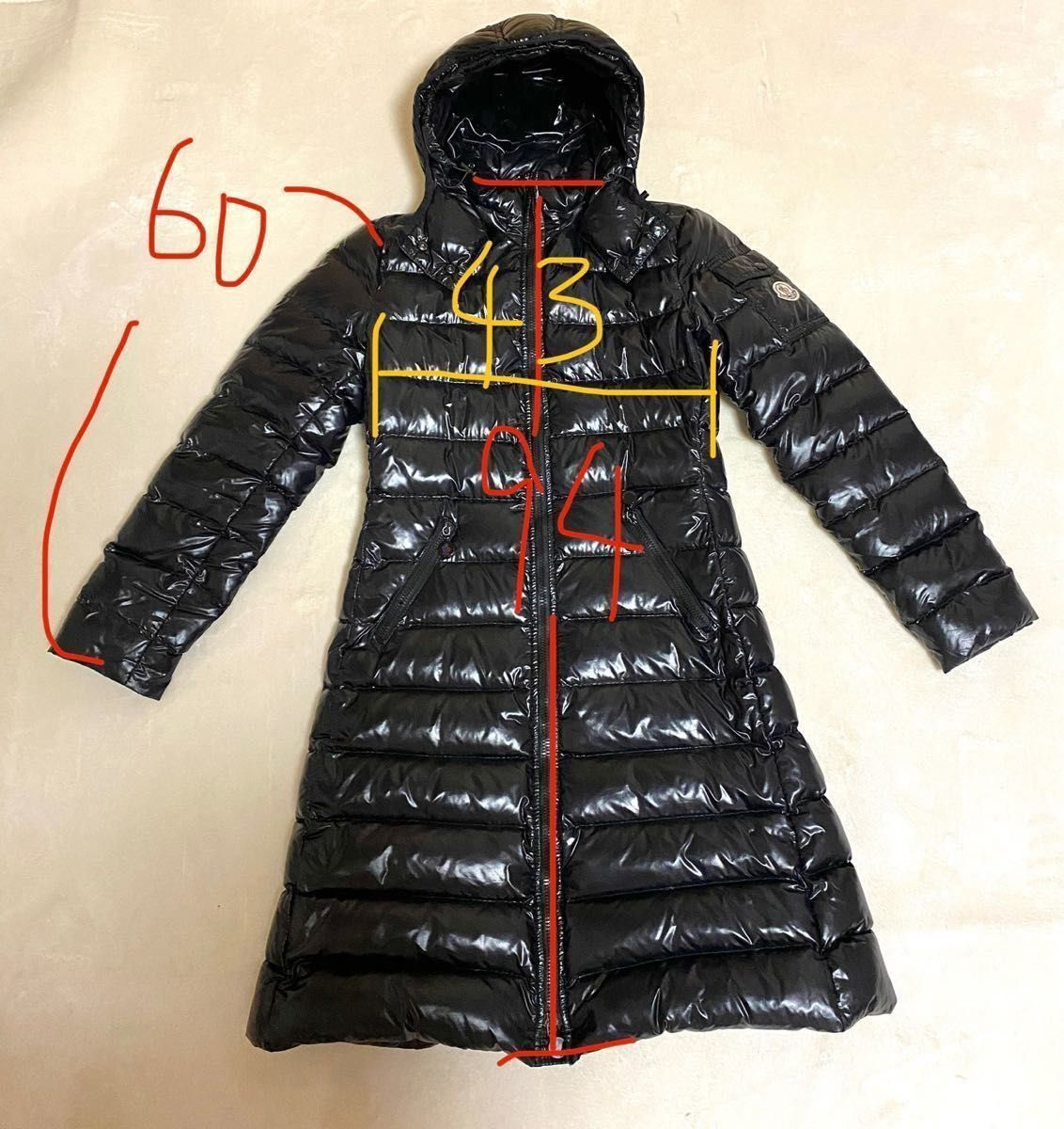 最短即日発送　モンクレール ダウンジャケット ダウンコート MONCLER ブラック　ロング　黒　サイズ0 極暖　S